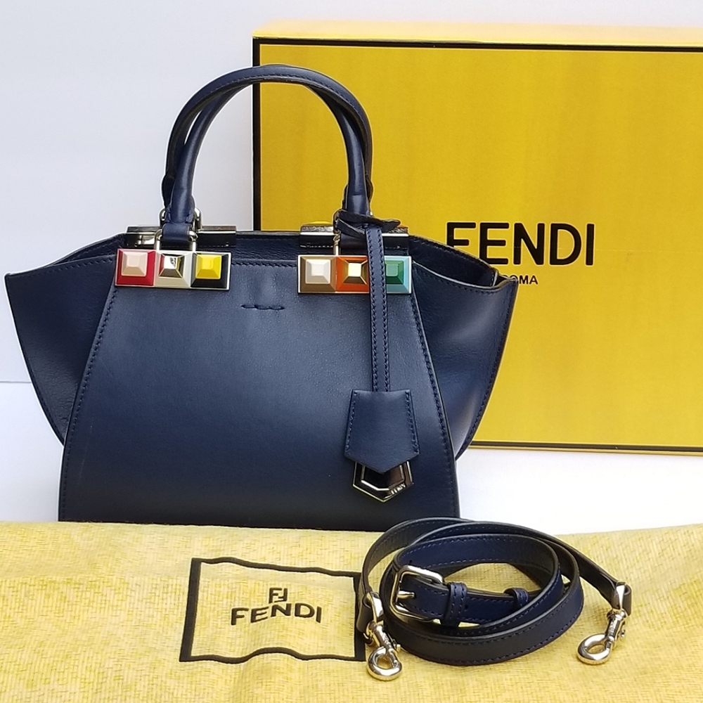 Fendi Petite 3Jours Studded Leather satchel handbag